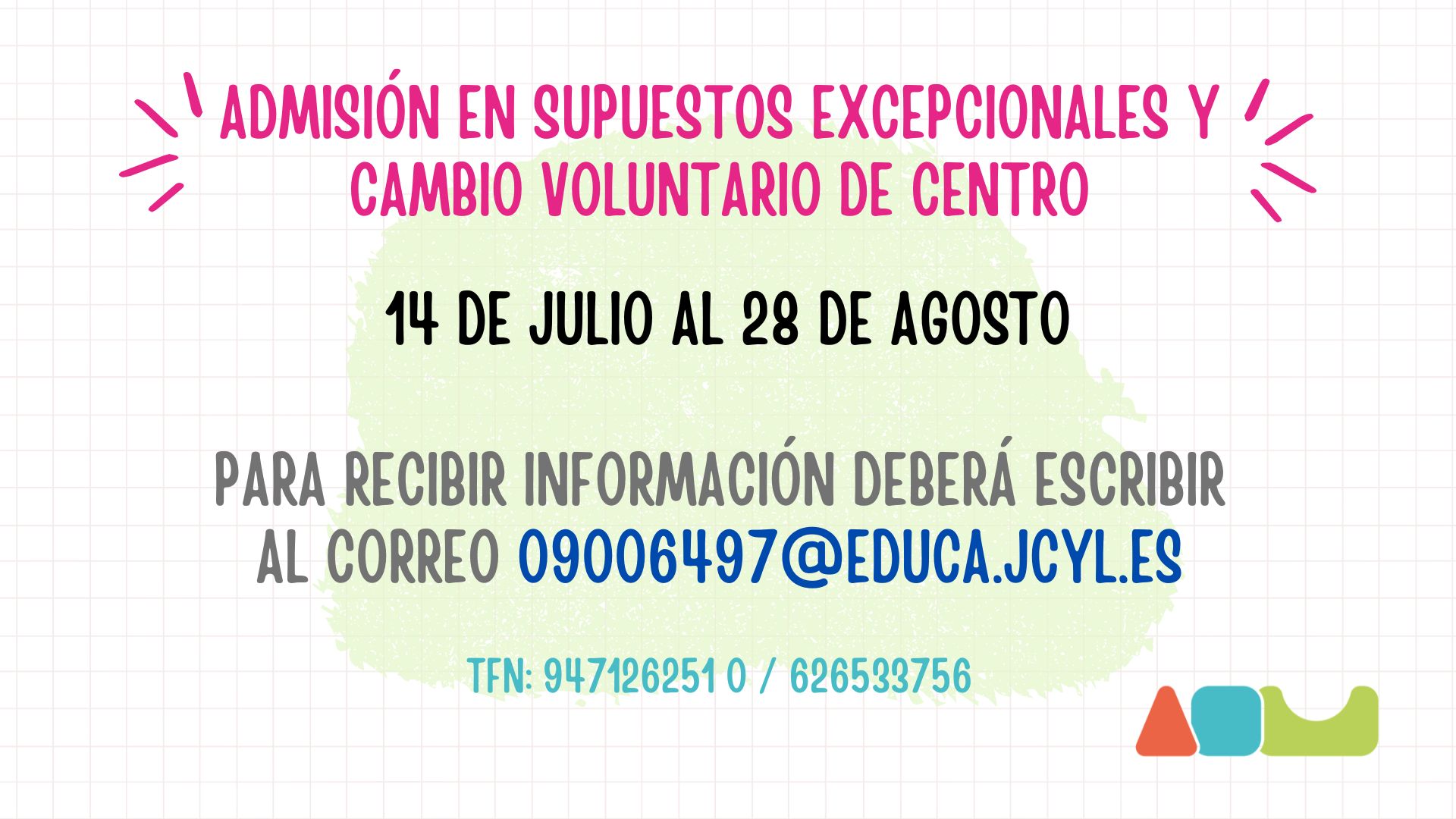 ADMISION PERIODO EXCEPCIONAL 2026/2027